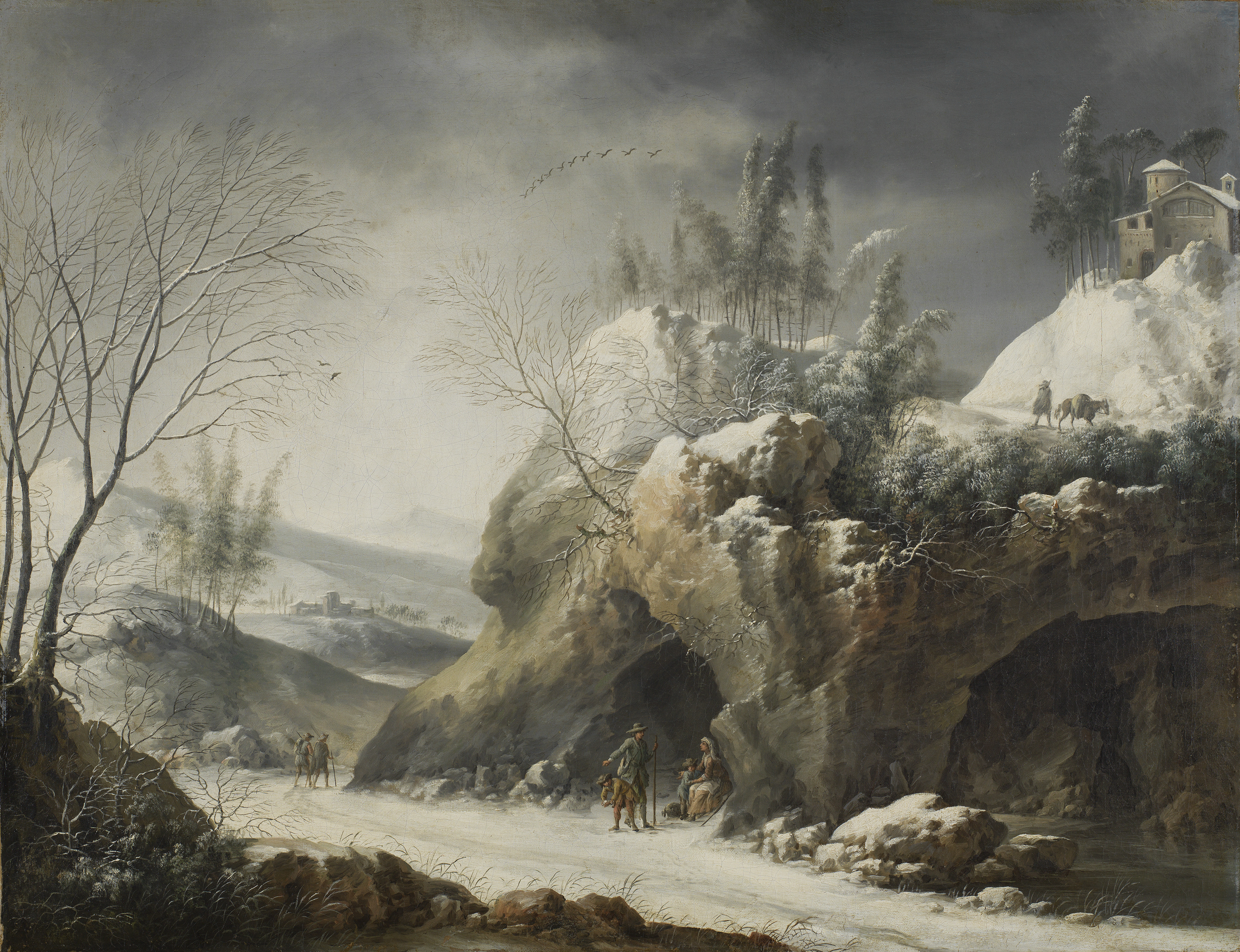 Winter Landscape with a Peasant Family - Foschi, Francesco. Museo